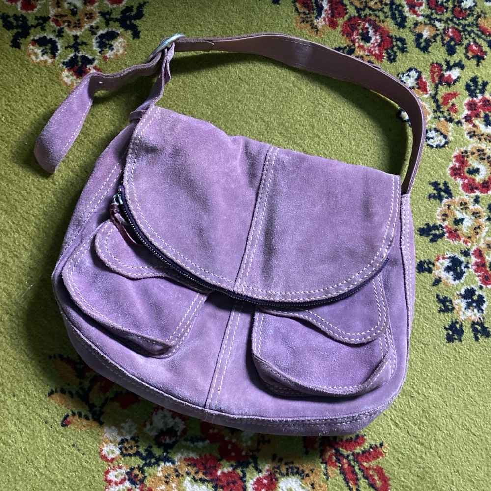 Lucky Brand purple suede Stash Bag